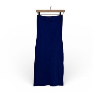 Vintage American Apparel Classic Girl Strapless Tube Dress Size Medium Blue Y2K